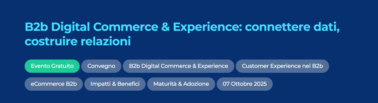B2b Digital Commerce & Experience: connettere dati, costruire relazioni